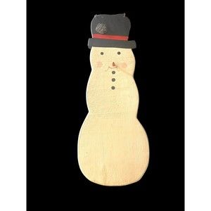 Vintage Woodwn Snowman Wall Porch Decor 18"